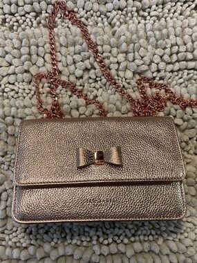 Ted Baker Rose Gold Bow Leather Bag